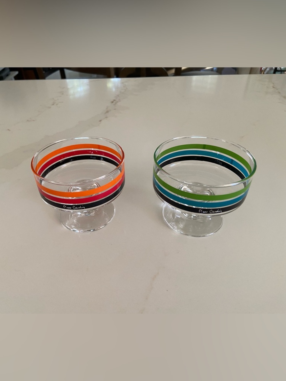 RARE Vintage 1970s PIERRE CARDIN Sherbet Ice Cream Glasses Excellent Collection